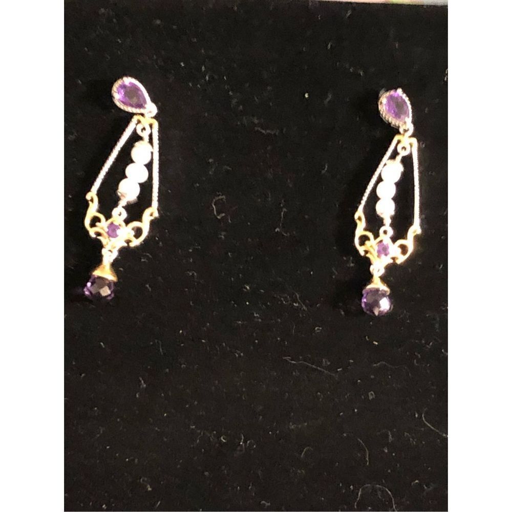 JTV Sterling Amethyst Earrings 